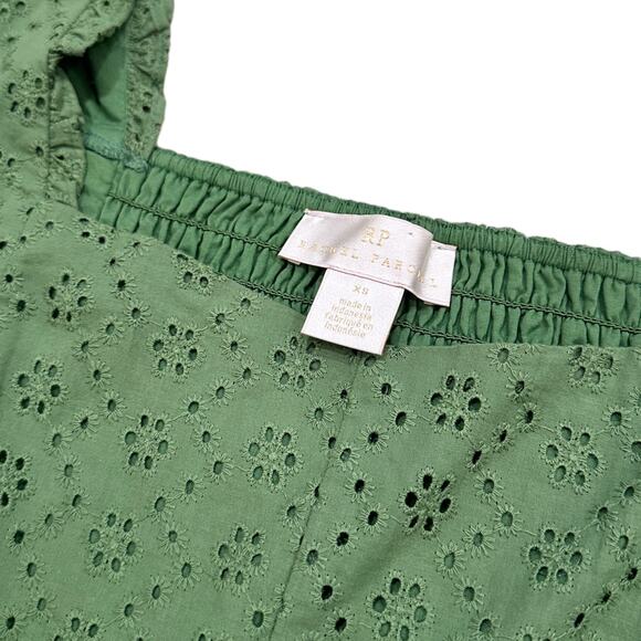 Rachel Parcell Puff Sleeve Green Eyelet Top - Picture 3 of 7